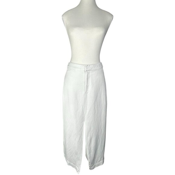 Endless Rose Women's White Minimalist Front Slit Linen Pencil MIDI Skirt‎ M/W28 - Picture 1 of 14